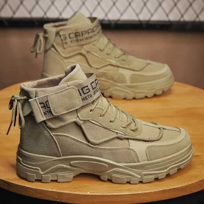 Botas Martin Masculinas Primavera e Outono Novas Botas de Trabalho de Cano Alto Estilo Coreano Versáteis Botas Curtas Ca