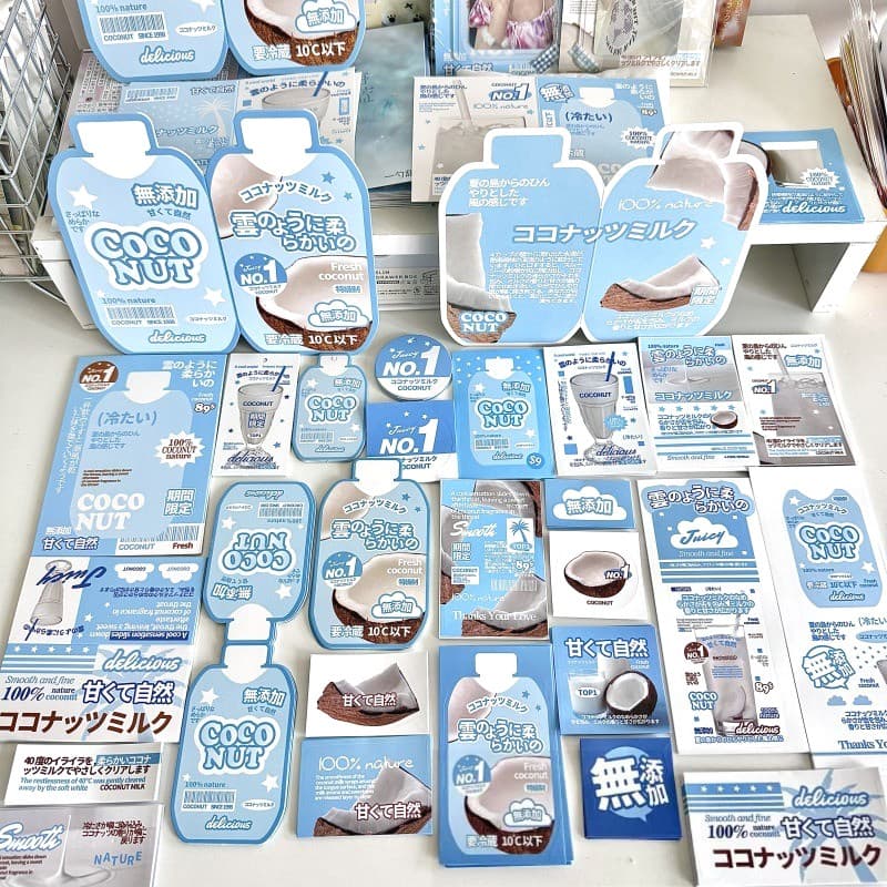 28 Unidades/Conjunto Adesivo De Vedação De Coco De Cartão De Felicitações Material De Embalagem Decoração DIY
