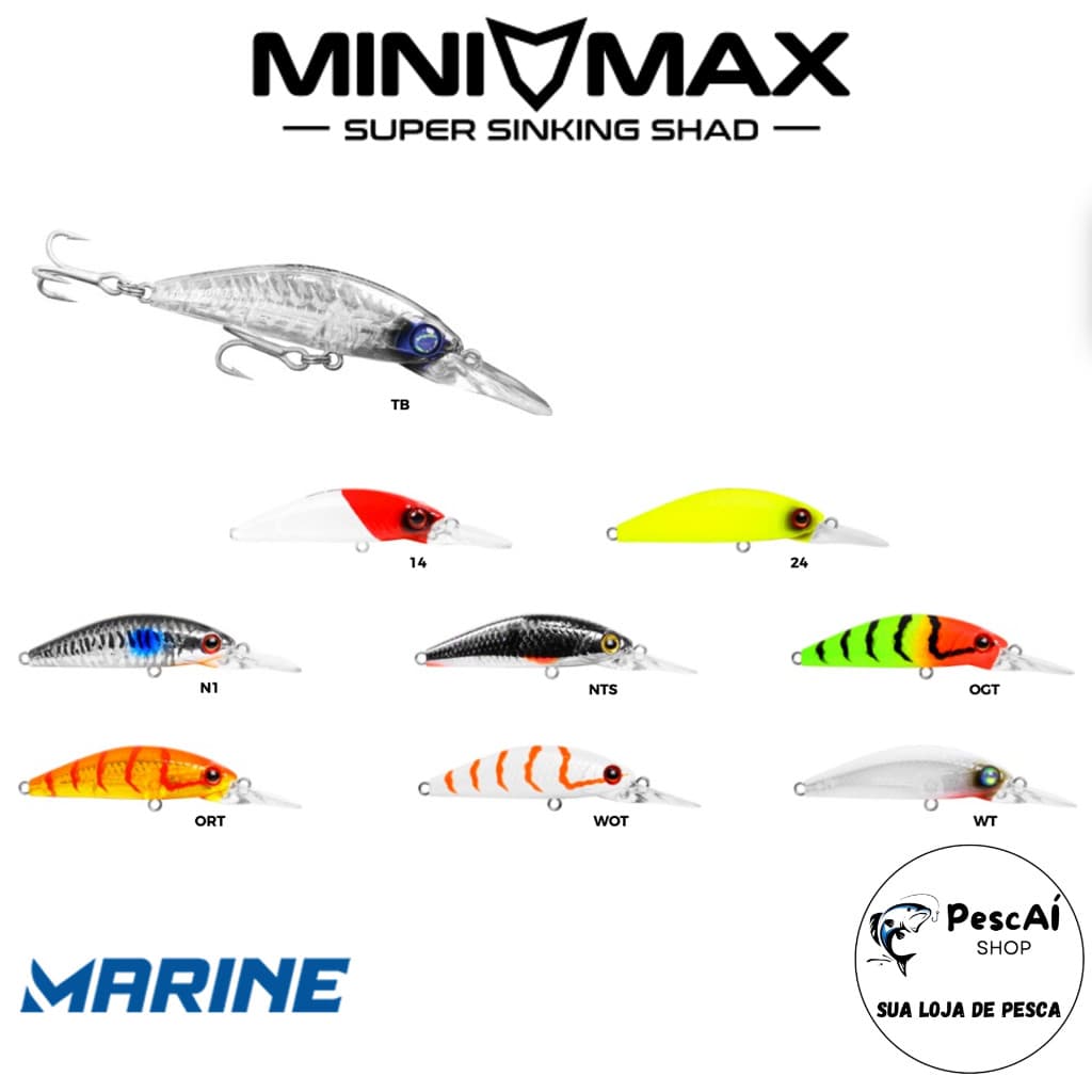 Isca Artificial - Marine Sports - Minimax 50 - Meia Água - Sinking - 5 cm - 7 g - Tucunaré