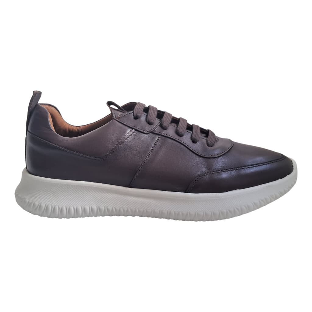 Tênis Sneaker Wizzor Zyon Marrom Escuro Couro