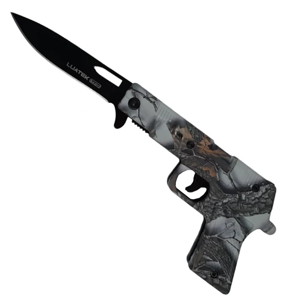 Canivete Inox Pistola Folhagem 20cm SLK-D347 - Luatek