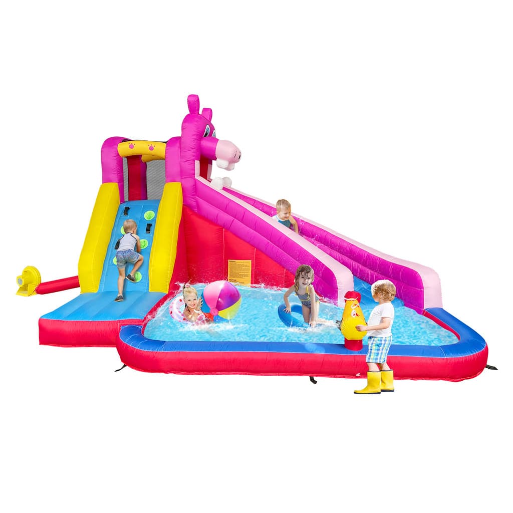 Castelo Inflável Caranguejo Mega Parque Infantil Inflavel Rosa-chiclete 127V