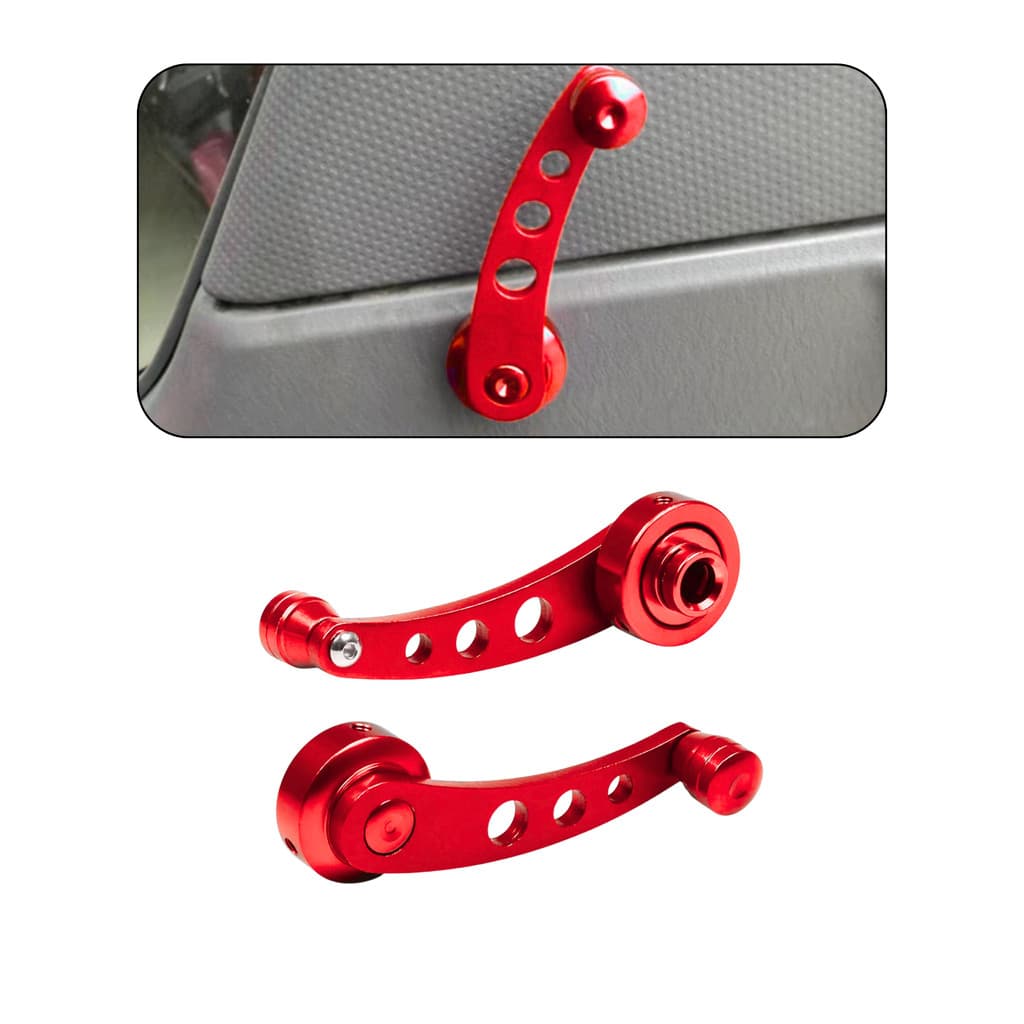 Manivela Vidro Alumínio Fusca Opala Gol Kombi VW GM Vermelho