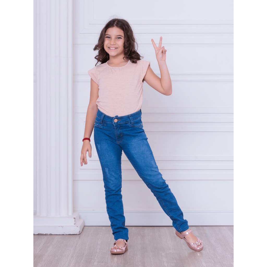 CALÇA JEANS JUVENIL MENINA 10/16  SKINNY