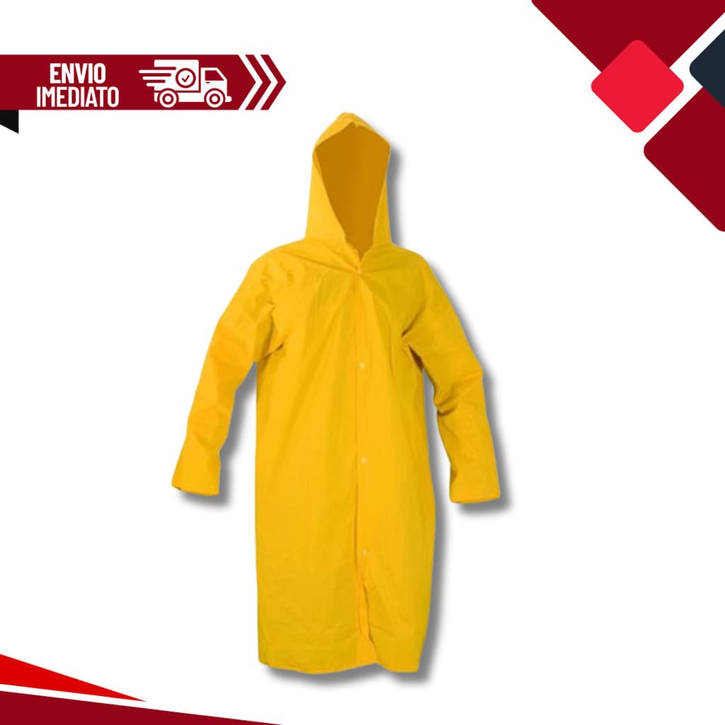 CAPA DE CHUVA FORRADA PLASTCOR AMARELA G / GG
