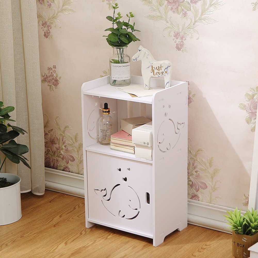 Mesa de Cabeceira Infantil com Nicho Branco Funcional para Quarto Infantil