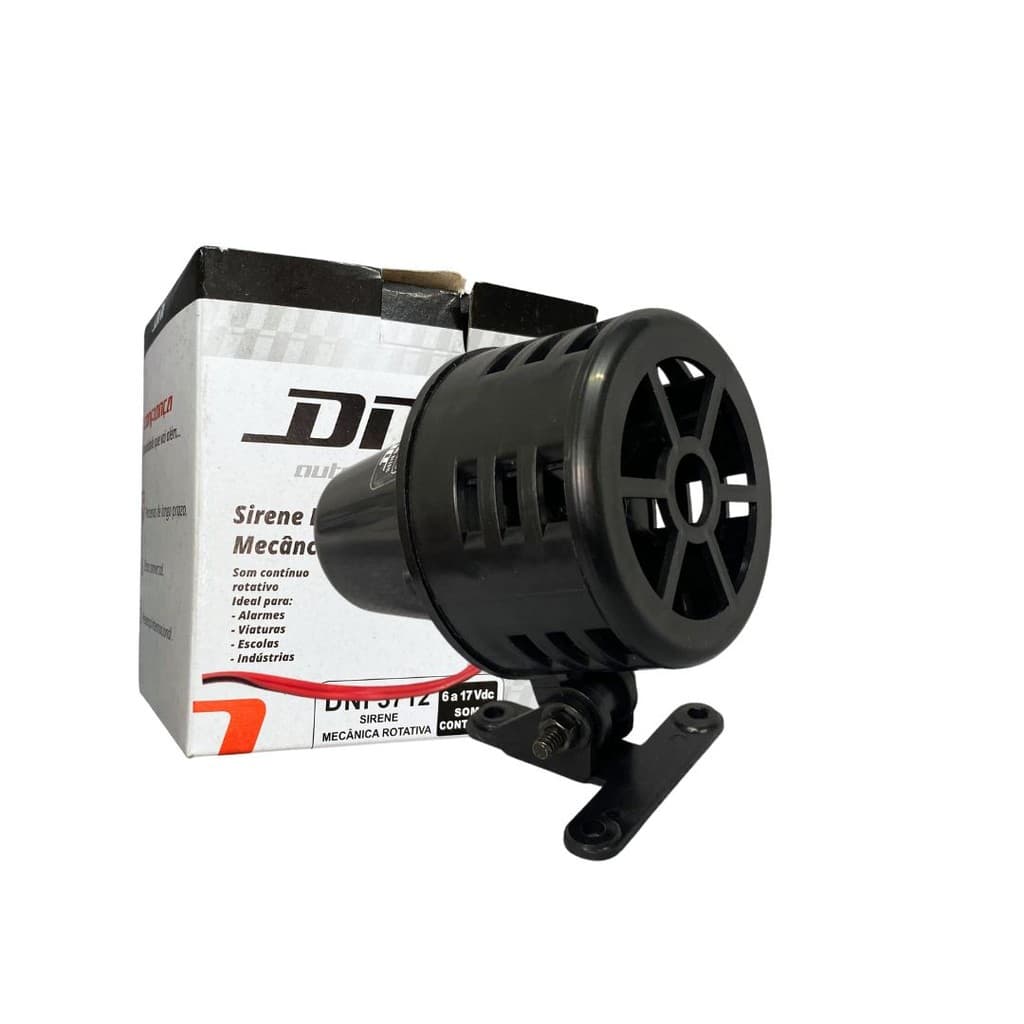 Sirene Som Viatura Sirene Rotativa 117dB Tipo Viatura Alarme 12v DNI3712