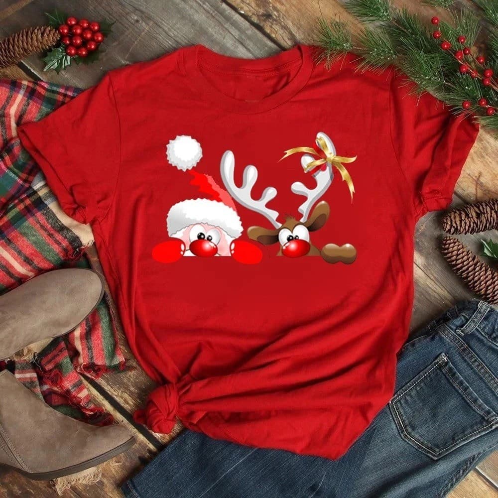 Camiseta Papai Noel Rena Natal Familia 100% Algodão Premium Lançamento 2025 Envio Imediato