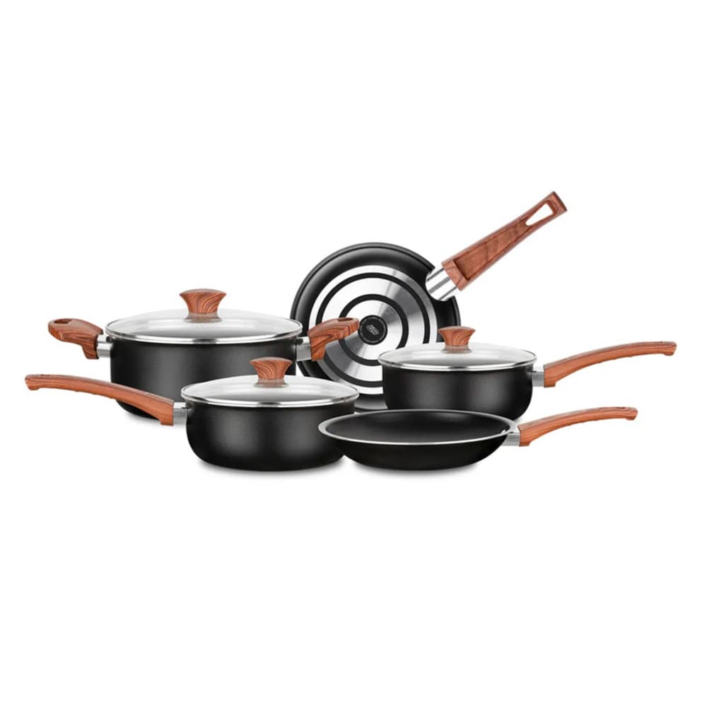Jogo de Panelas Ceramic 5 Peças Antiaderente Preto MTA