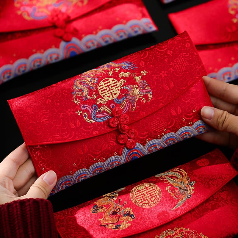 Casamento envelopes vermelhos tecido especial casamento torrar chá mudança um par 10.000 Yuan grandes envelopes vermelho