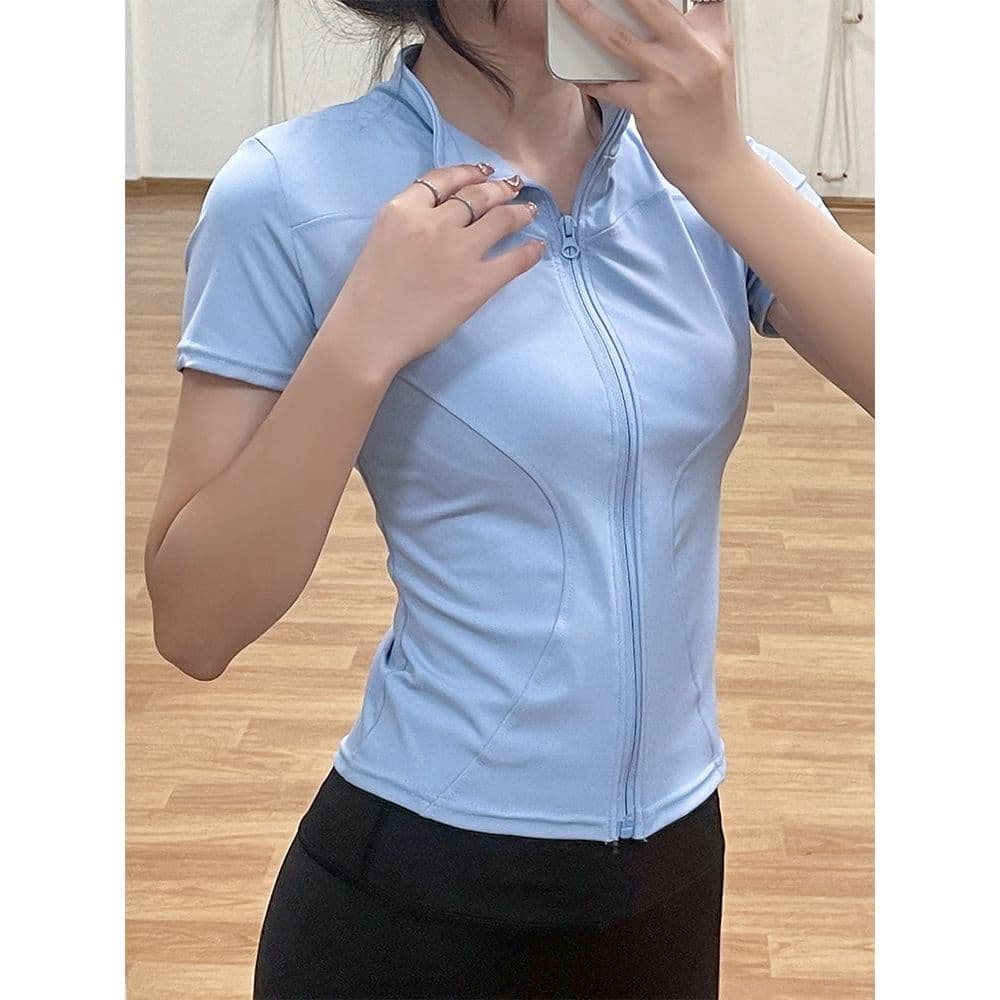 2026 Camiseta Feminina De Manga Curta Para Ioga – Primavera/Ajuste Fino , Secagem Rápida , Respirável Corrida E Treino ,