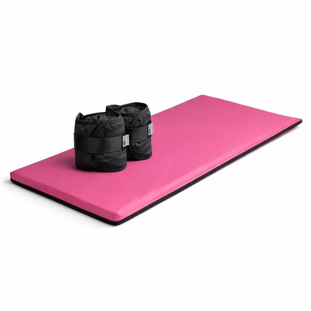 Desconto Kit Fitness Caneleira Par 2kg PRETO Ajustável + Colchonete ROSA Academia 90x40x3cm Confortável e Resistente des