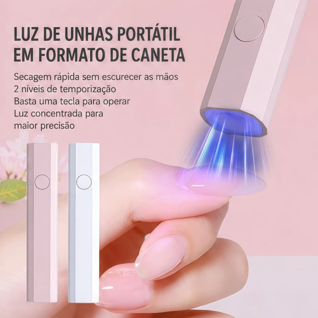 Lanterna Led UV Digital Secagem Rápida Unha Gel Tips Portátil Recarregável Bivolt