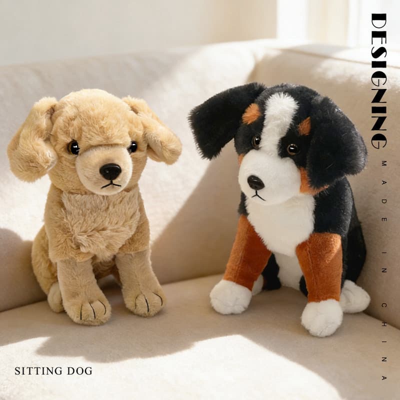 Desenhos Animados Realista Husky Golden Retriever Boneca De Pelúcia Filhote De Cachorro Brinquedo Crianças Companheiro C