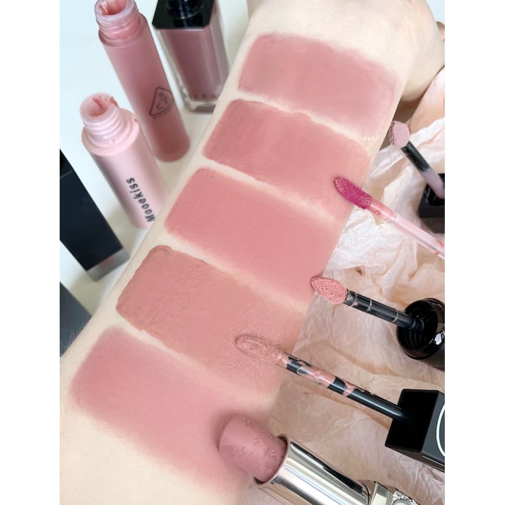 Baixa sensação de luz saturada ~ suave creme em pó Nude amêndoa creme rosa claro batom laranja Mukeshi lama labial v36