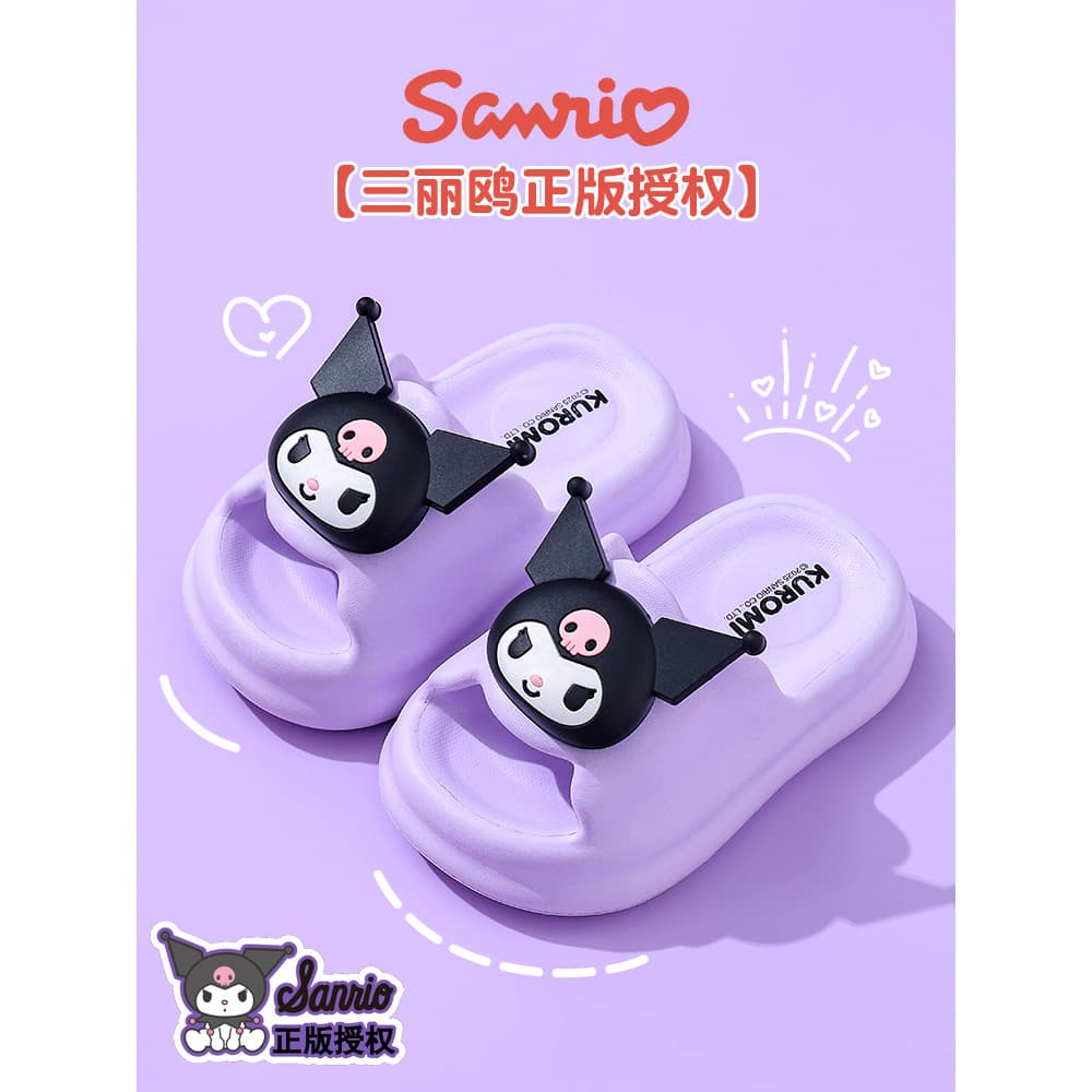 Sanrio verão crianças sandálias chinelos meninas de sola grossa antiderrapante meninas médio pequeno crianças banho meni