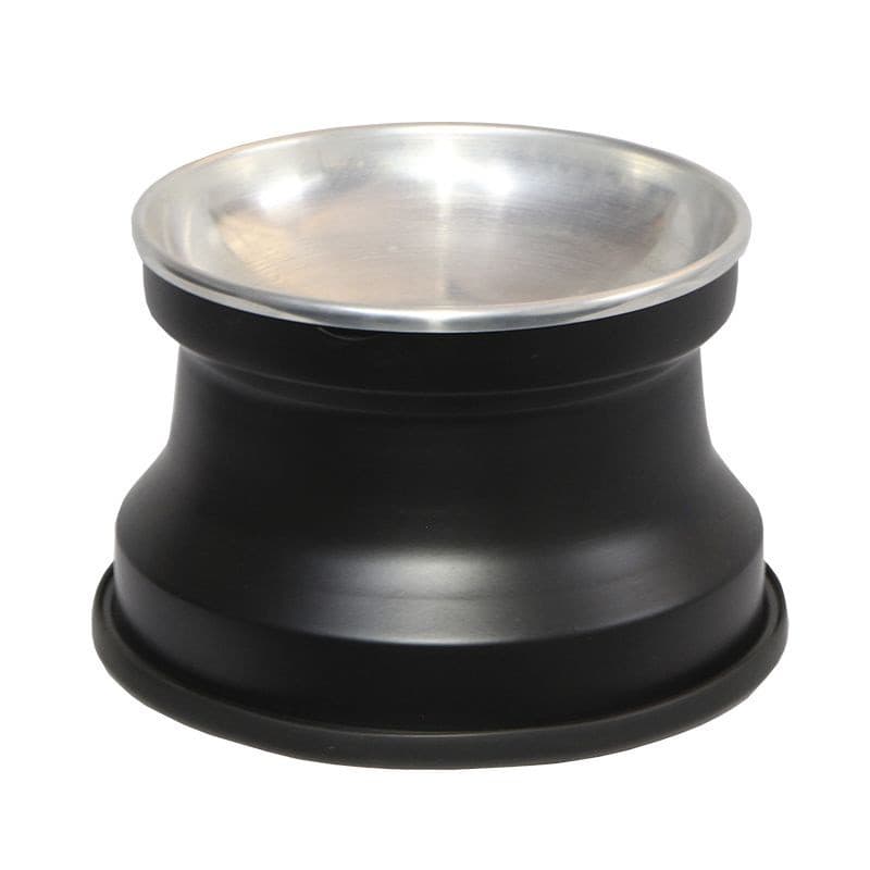 Comedouro Alto para Gatos em Aluminio  Preto Liso Gastrobel