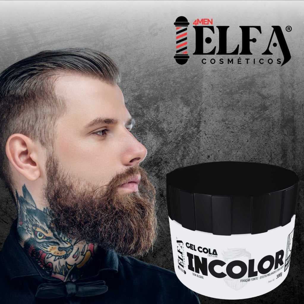 Gel Incolor Extra Forte Efeito Molhado - 300g  Elfa 4men