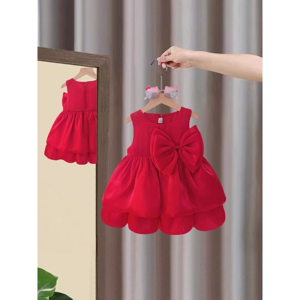 Meninas vestido de verão 2026 novo estilo moda crianças vestido de princesa um ano de idade bebê menina vestido colete v