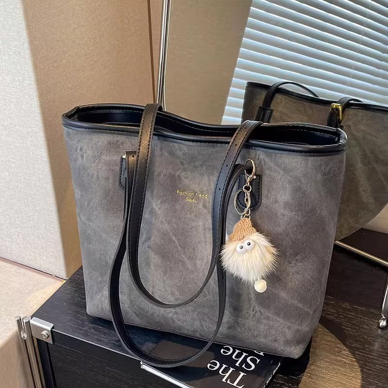 Bolsa Tote de grande capacidade feminina 2025 novo estilo na moda Retro Multi-compartimento bolsa de ombro High-End trab