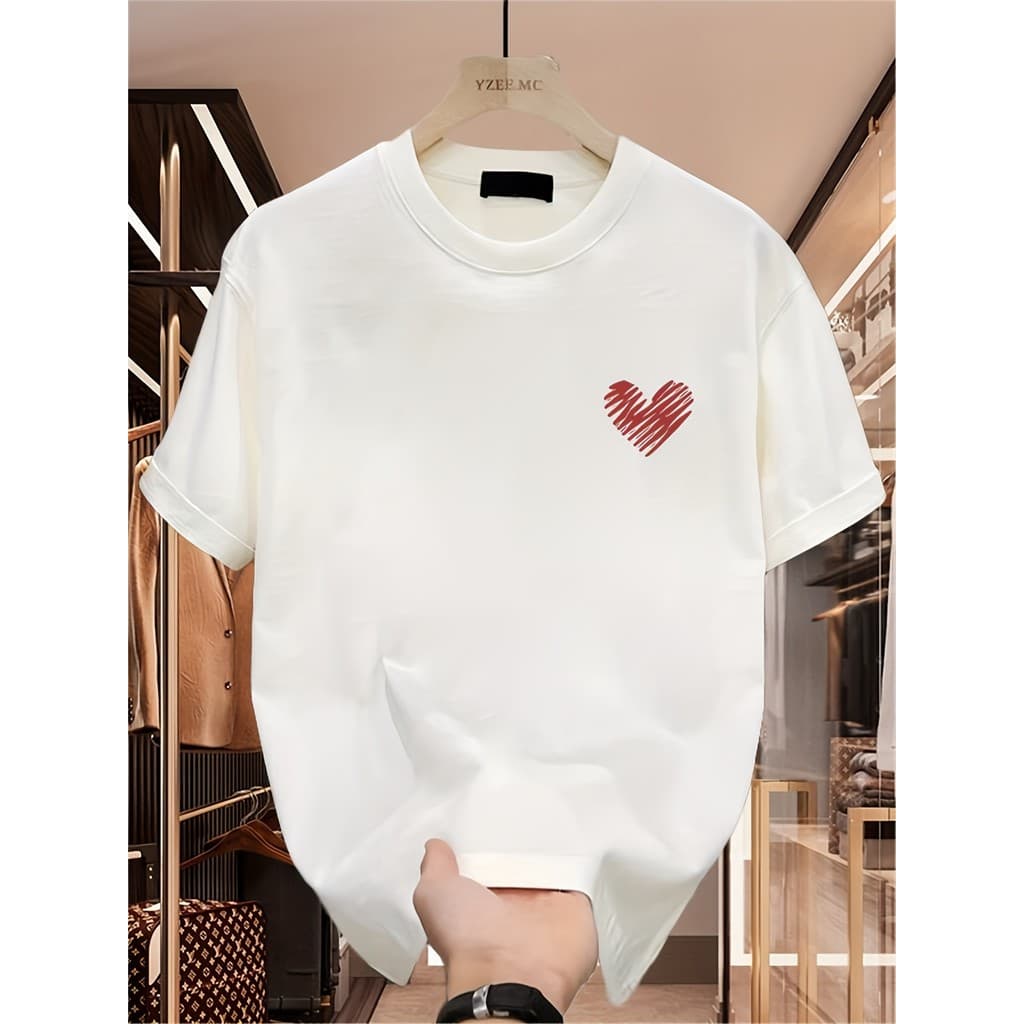 Camiseta T-shirt de  Estampada da Marca de Moda Unissex Estampado de Verão, Estilo Coreano Puro e Estilo Japonês