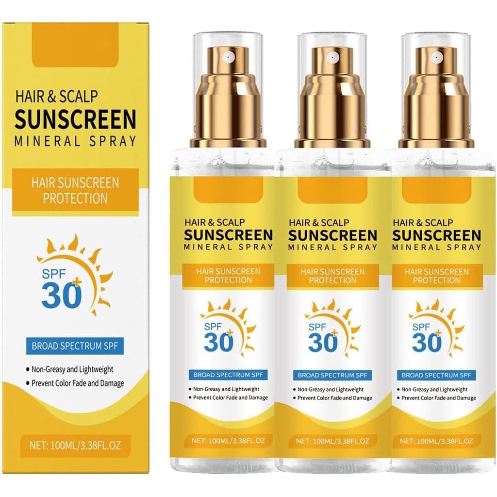 Proteção Solar para Cabelo e Couro Cabeludo, Spray Protetor Solar para Cabelo e Couro Cabeludo SPF30, Protetor Solar em