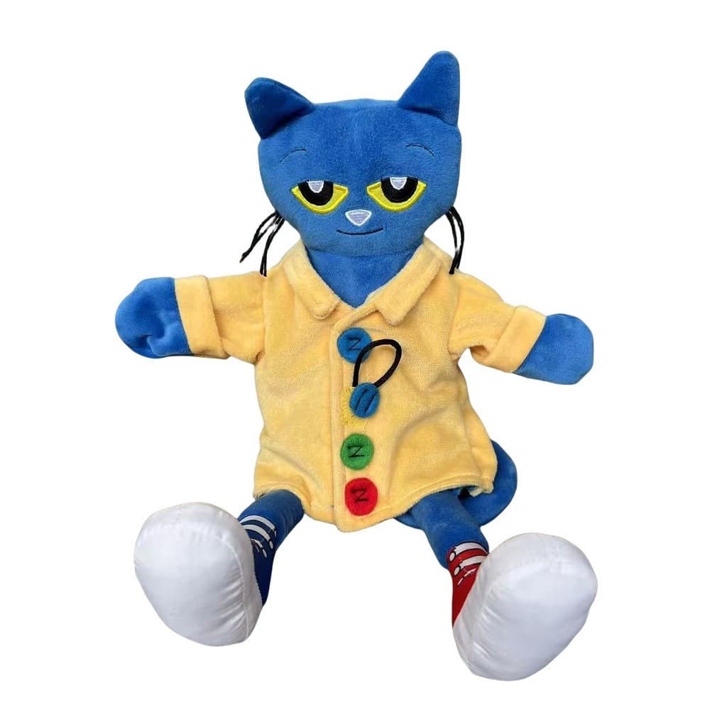 Bonito Gato Azul Storytime Pelúcia Macio Leitura Companheiro Boneca De Crianças Iluminação Brinquedo Quarto Decoração Pr