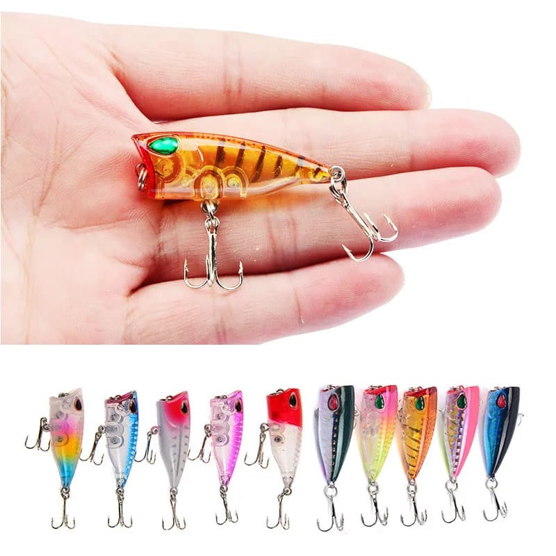 YUCONG 1PC Mini Isca de Pesca Popper 4cm-3.5g Isca Flutuante Popper Isca de Superfície Crankbait Wobbler Isca Artificial