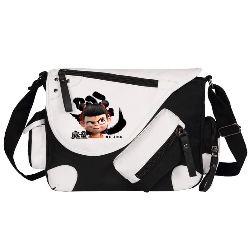 Pílula mágica Nezha bolsa mensageiro masculina de lona de grande capacidade viagem Ao Bing Anime feminino na moda multif
