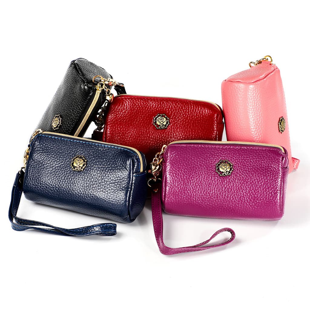 Bolsa de moedas de couro rosa bonito feminino saco de moedas caso chave novo Mini comércio exterior saco de moedas de co