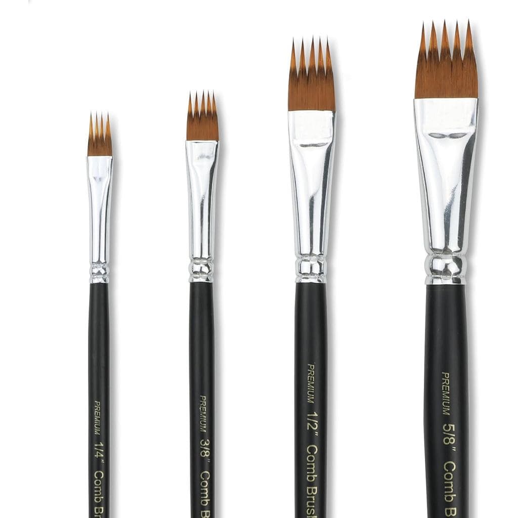 Conjunto de Pincéis GACDR - 4 Pincéis Profissionais para Textura em Pintura Acrílica, Óleo e Aquarela - Pincéis para Art