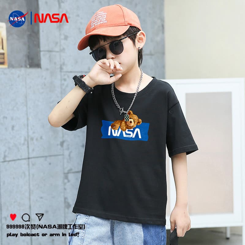 GILENASA Joint meninos camiseta de manga curta grandes crianças verão puro algodão roupas infantis na moda verão topo ma
