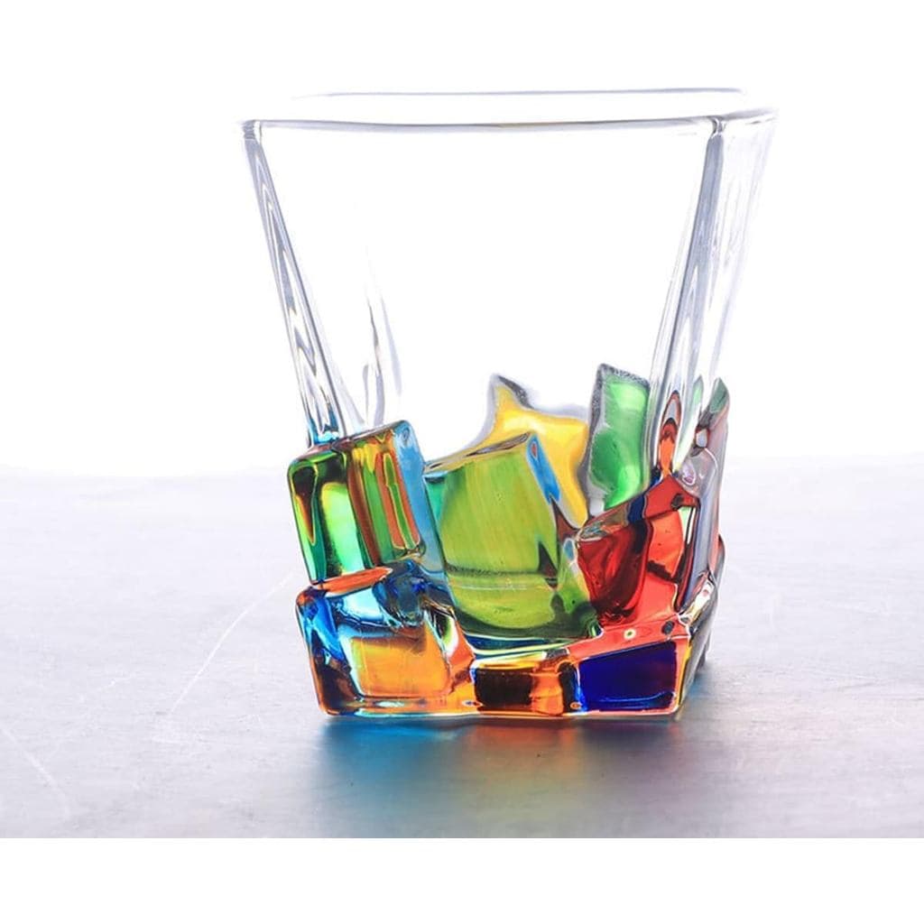 Copos Coloridos para Beber, Copos de Água Pintados à Mão, de Água Multicoloridos, Copos de Whisky e Vinho, T