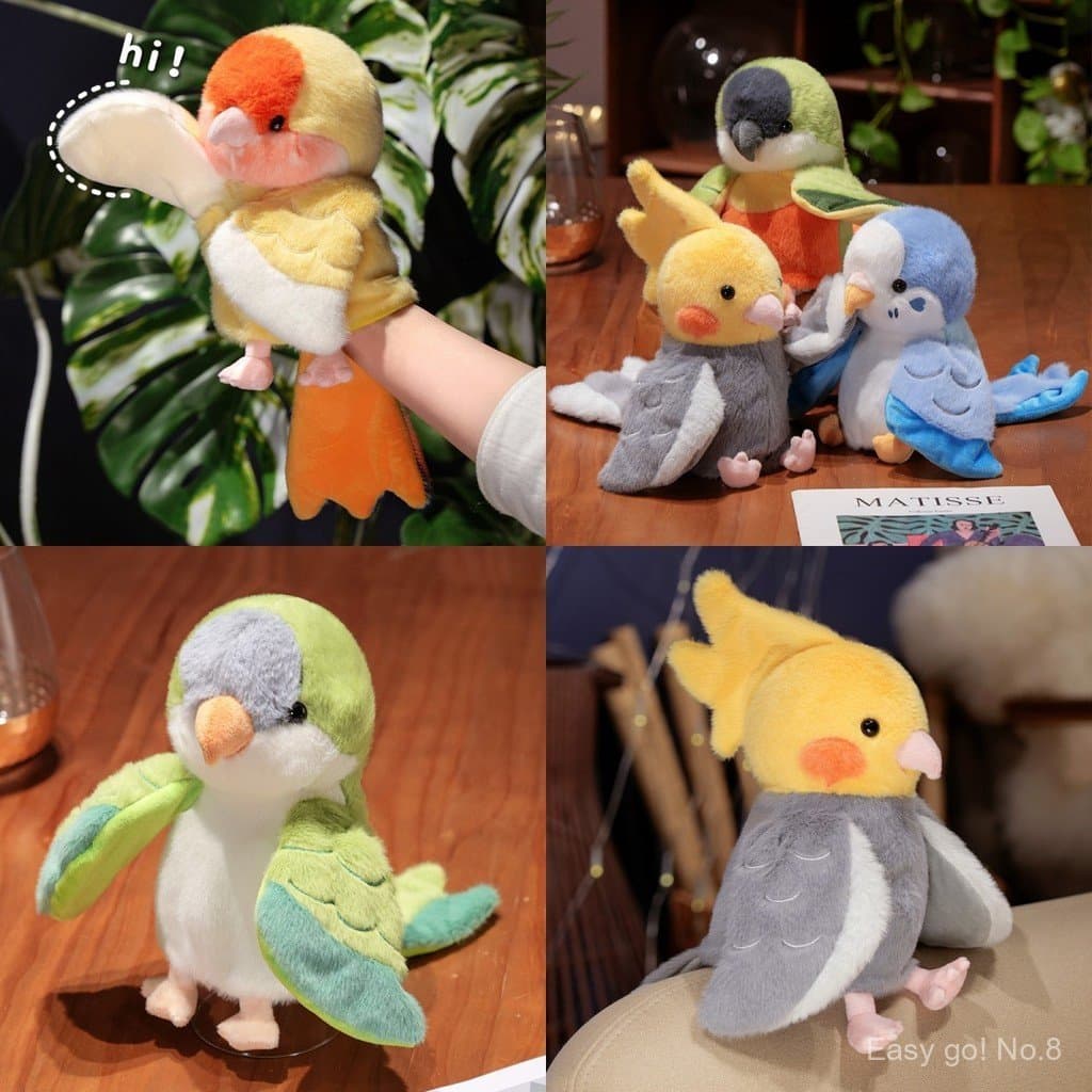 Papagaio Dos Desenhos Animados Brinquedo De Pelúcia Pássaro Fantoche De Mão Boneca Presente De Aniversário Nata