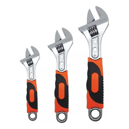 Kit 3 Chaves Inglesa Com Boca Ajustável 8" 10" E 12" Polegadas