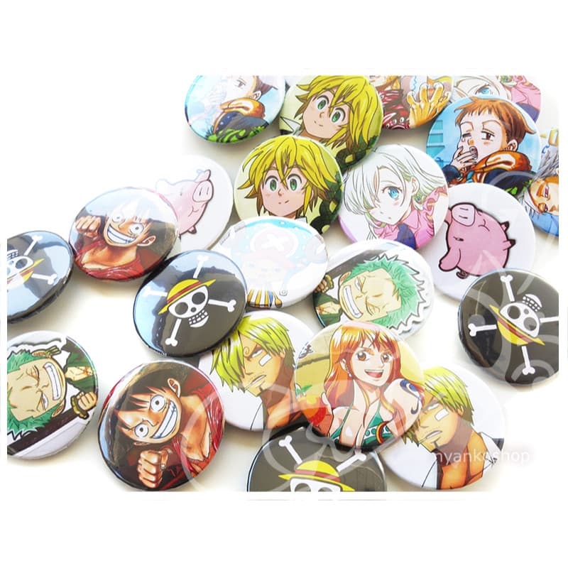 Broche Bottons de Anime One Piece - Broche Redondo com Alfinete