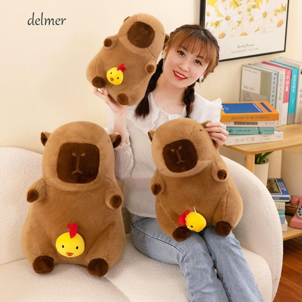 DELMER Capivara Brinquedo De Pelúcia , Bonito Círculo De Natação Capibara Anime Fofo , Boneca De Desenho Animado