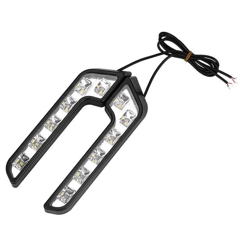 FLOWE 12V 6 LED Luz Diurna Em Forma De L À Prova D'água Para Condução De Carro Substituição De Lâmpada De Neblina BR