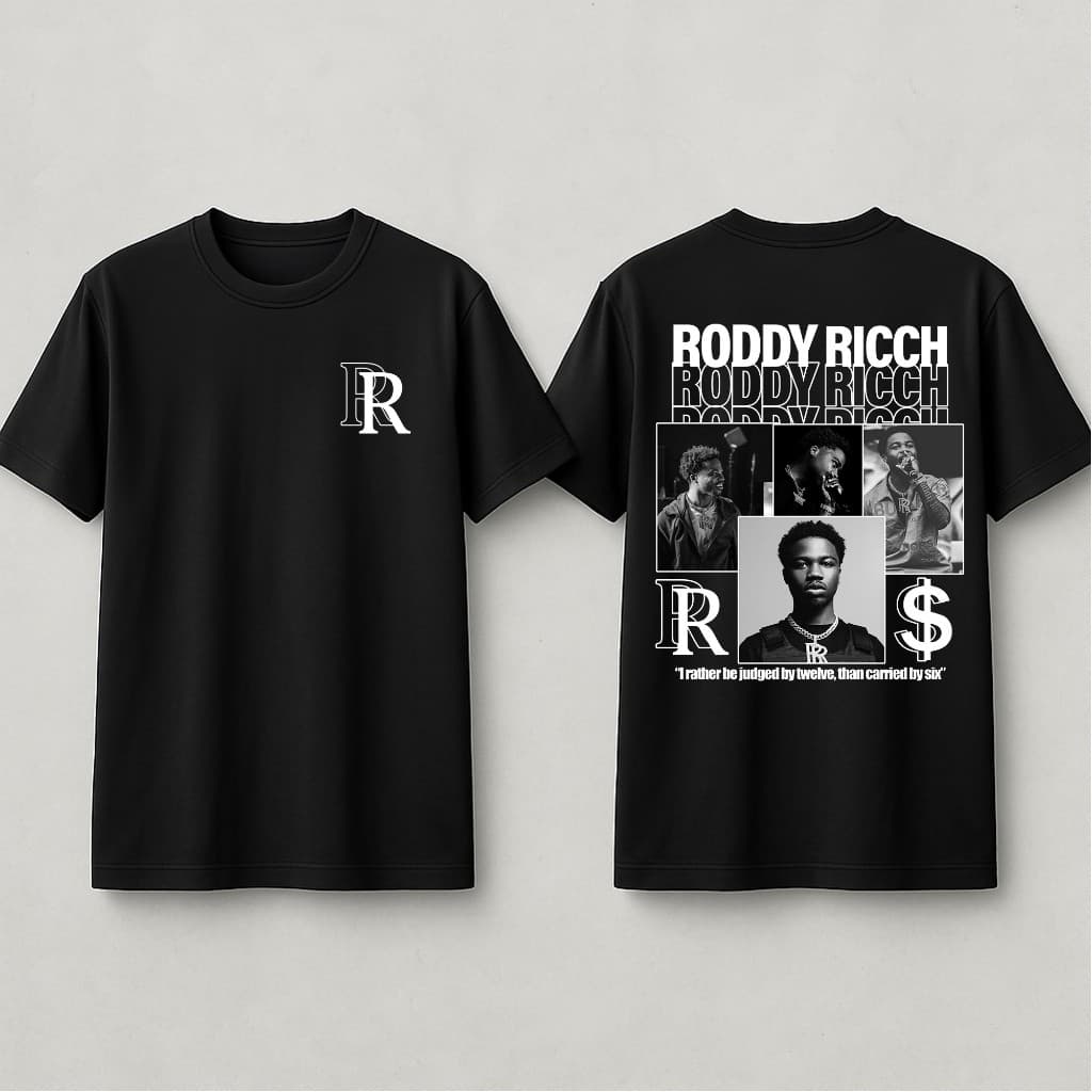 Camisa Camiseta Roddy Ricch Rapper Americano Cantor The Box Estilo Streetwear 321