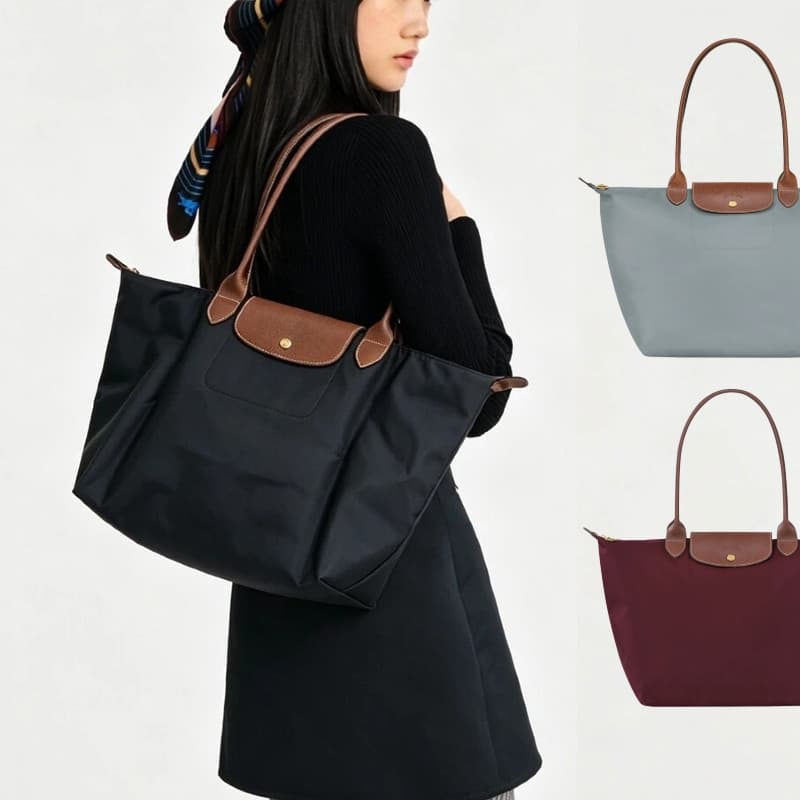 Bolsa de Ombro Grande Impermeável para Mulheres LongchampLe Tote com Alça Longa TIDG