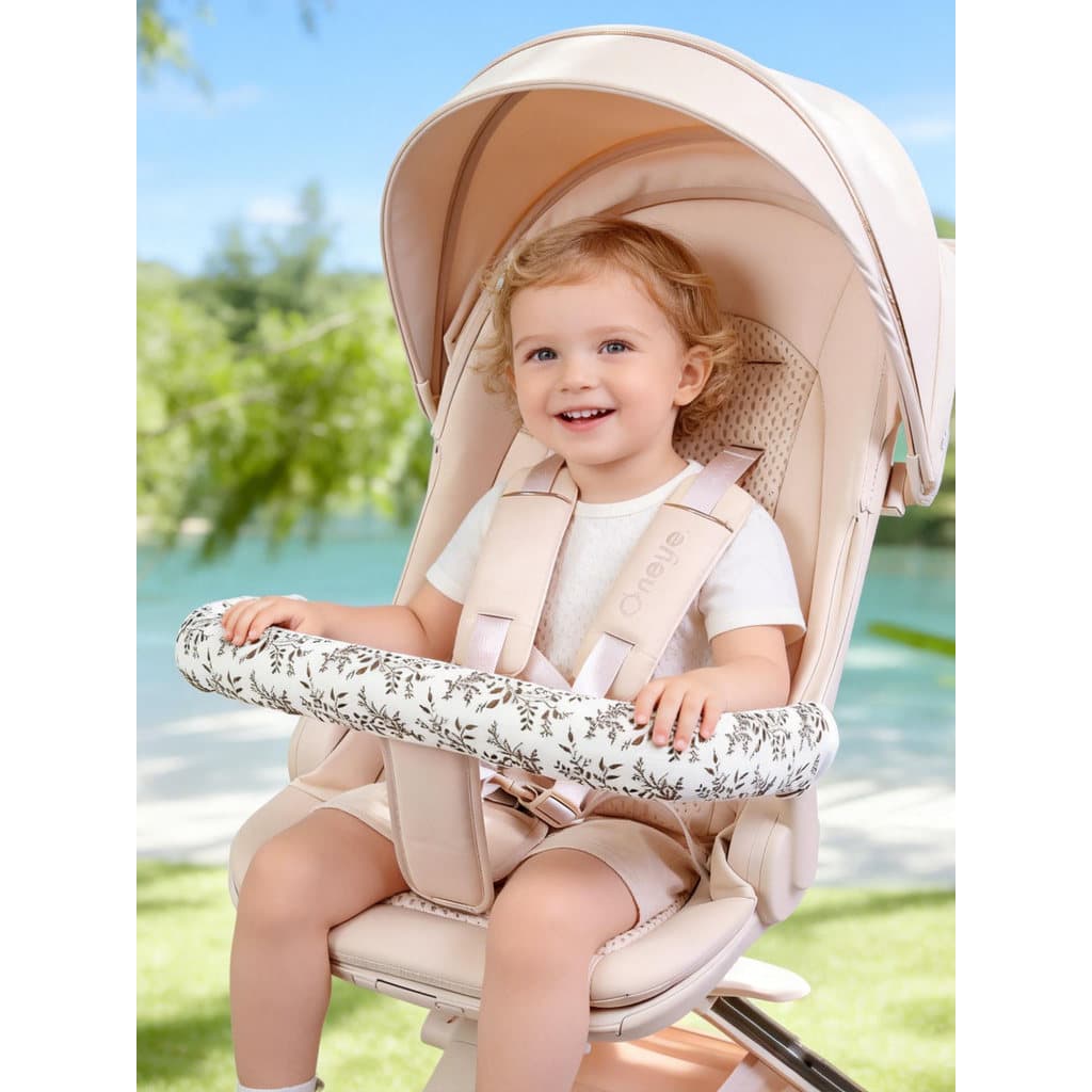 Capa de apoio de braço para carrinho de bebê, algodão puro, pano Crepe espesso, toalha de Saliva, cerca 3D, rede de favo
