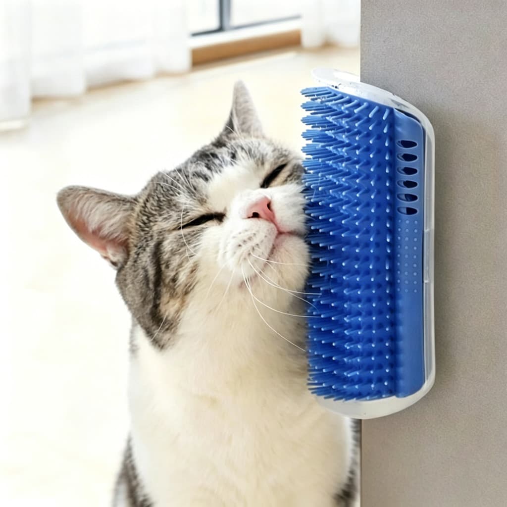 Espreguiçadeira Autônoma de Parede para Gatos Escova Azul Super Densa Remove Pelos Soltos