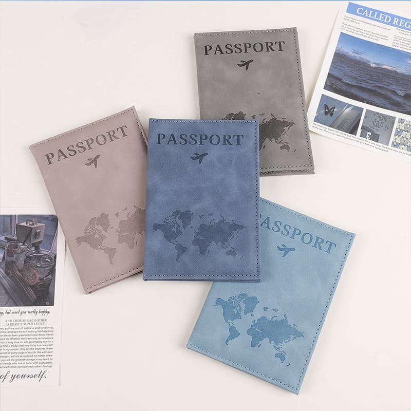 Capa de couro para passaporte de viagem, capa multifuncional para livro de passaporte, capa protetora, bolsa de armazena