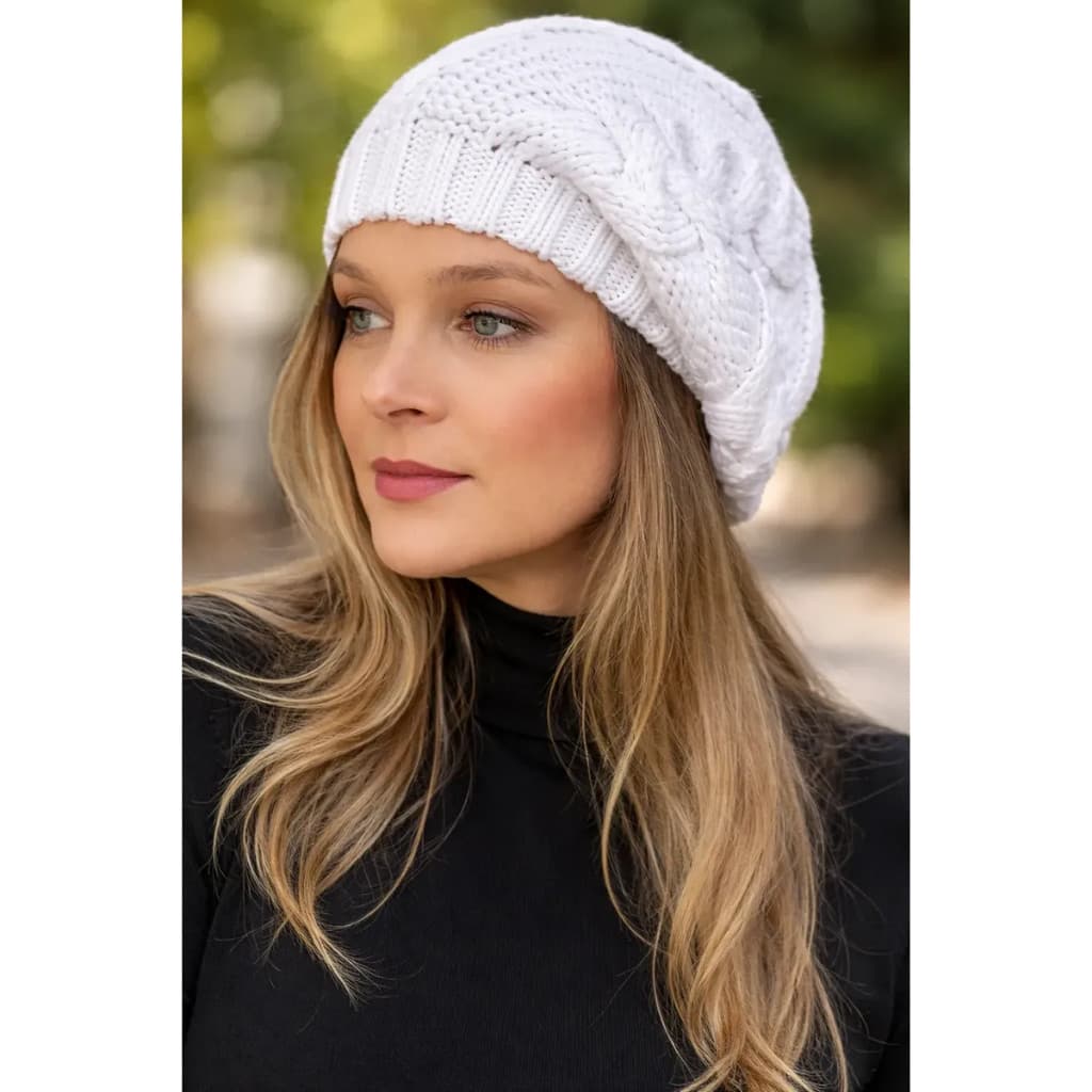 boina de lã trança feminina gorro touca beanie caidinha