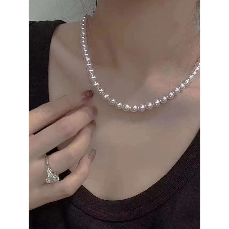 Colar de pérolas brancas colar de pérolas de noiva estendido suéter portátil estilo chinês High-End Halter vestido de no