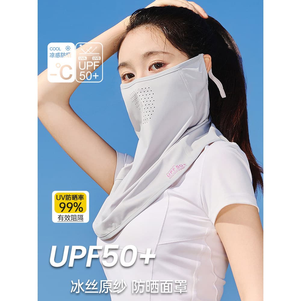 Máscara protetora solar feminina verão gelo seda máscara facial condução Anti-ultravioleta pescoço proteção máscara resp