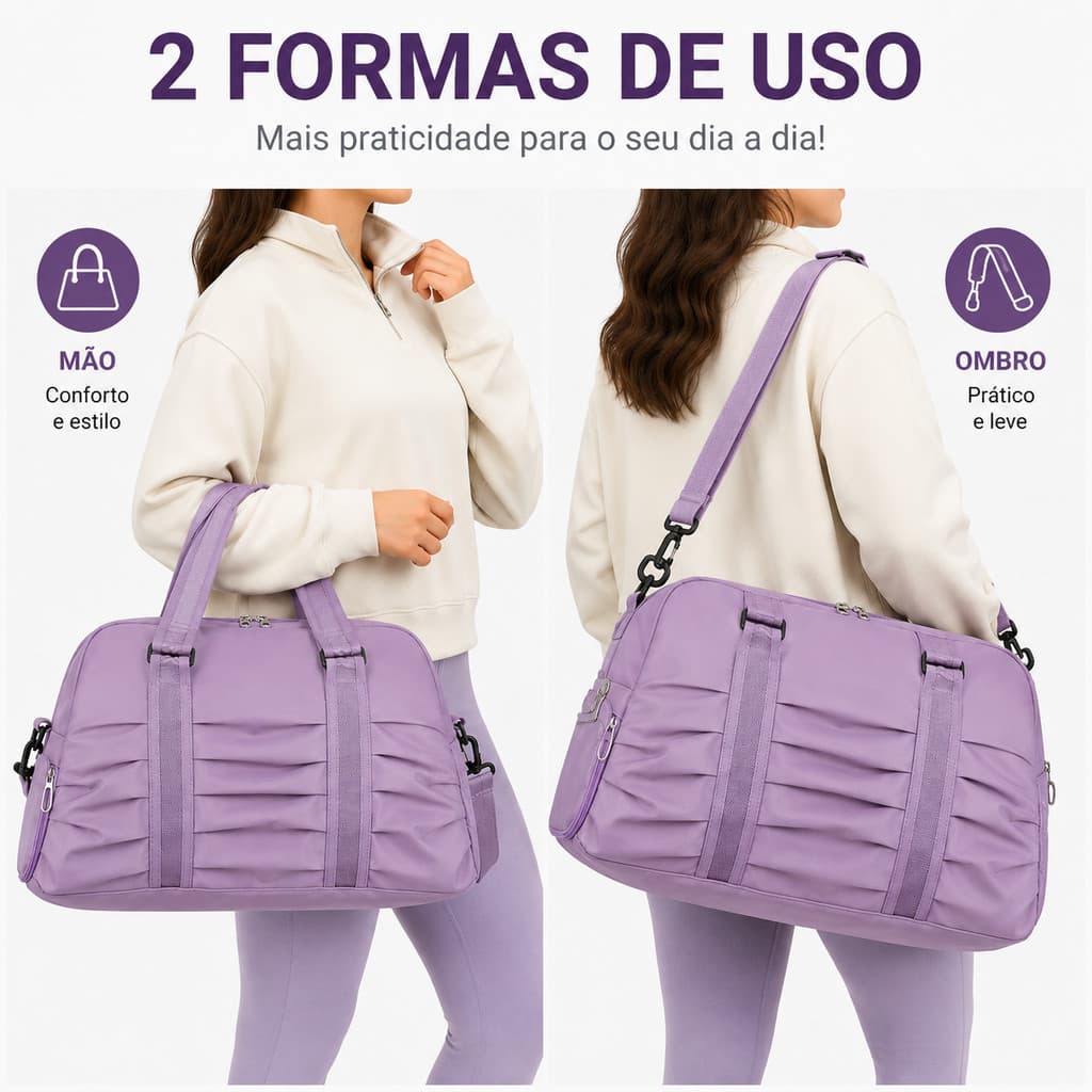Bolsa de Viagem Impermeável Grande Capacidade Bolsa Esportiva de Ombro para Academia e Fitness