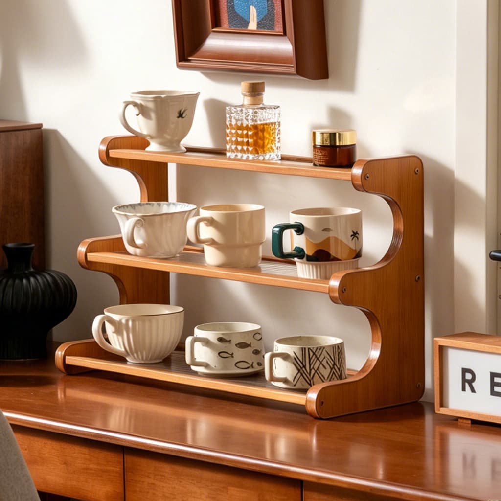 Prateleira de armazenamento para mesa de computador de escritório, armazenamento em várias camadas, prateleira de exibiç