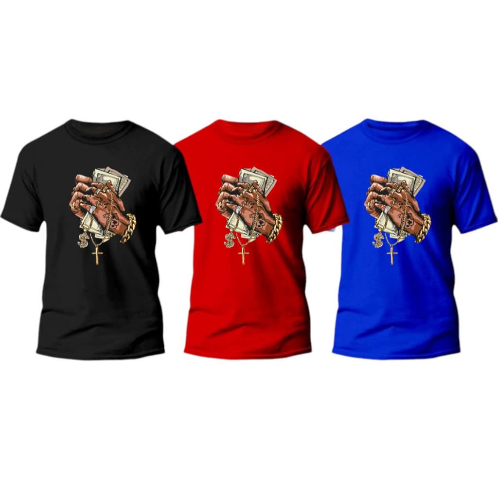 Kit 3 Camisa Masculina Estampada Algodão Estampada