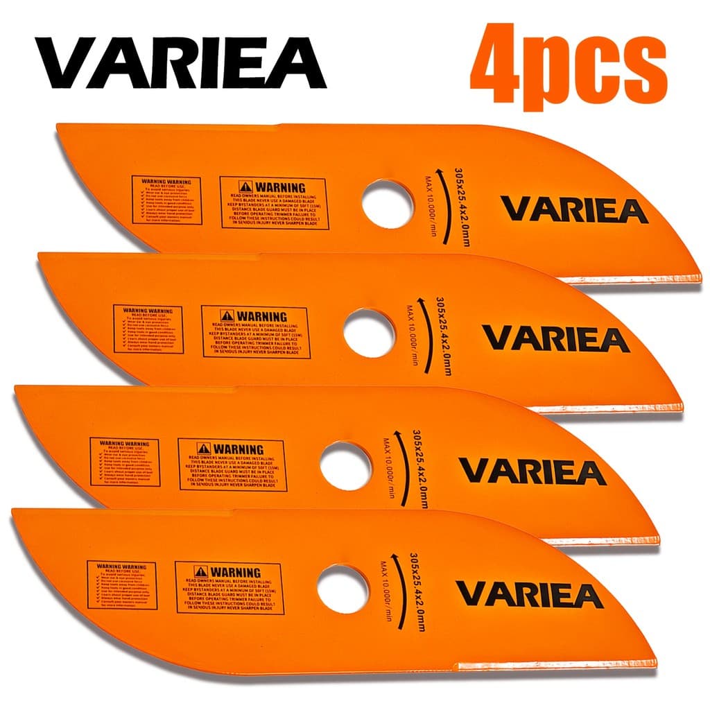 VARIEA-4 peças de alta qualidade 12 polegadas SK5 aparador de grama lâmina-aparador de aço, dispositivo de poda, capinad